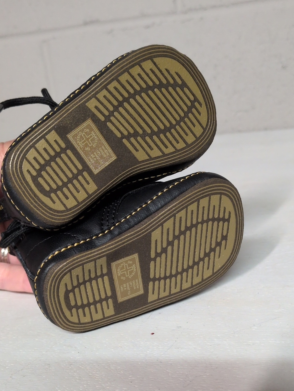 Dr. Martens Toddler Black Lace-Up Booties, Size 2, like new - Picture 4 of 6